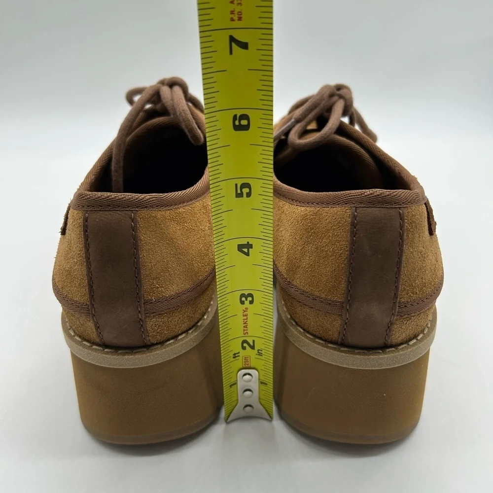UGG Women’s Suede Platform Oxford Shoes – Chestnut Brown New Without Box Sz 12